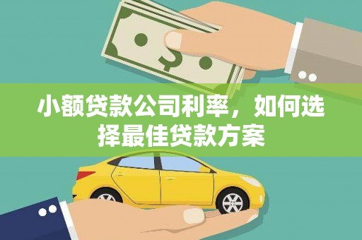 平江小额贷款公司利率，如何选择最佳贷款方案