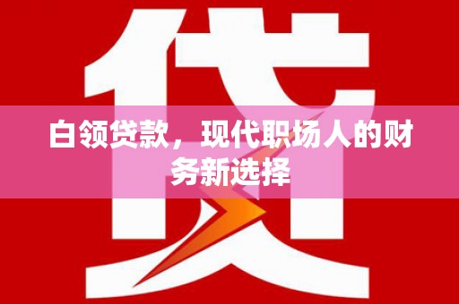 淮上白领贷款，现代职场人的财务新选择