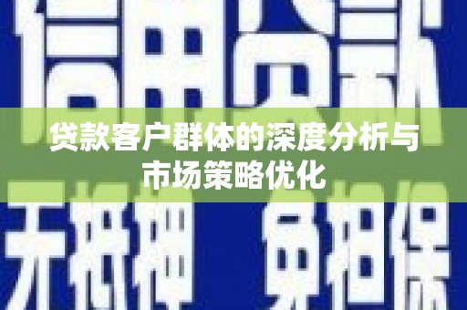 高淳贷款客户群体的深度分析与市场策略优化