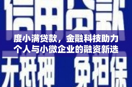 郴州度小满贷款，金融科技助力个人与小微企业的融资新选择