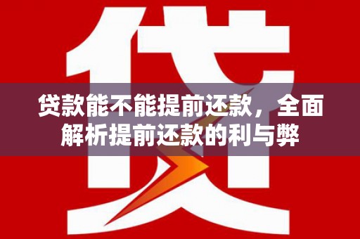 九原贷款能不能提前还款，全面解析提前还款的利与弊