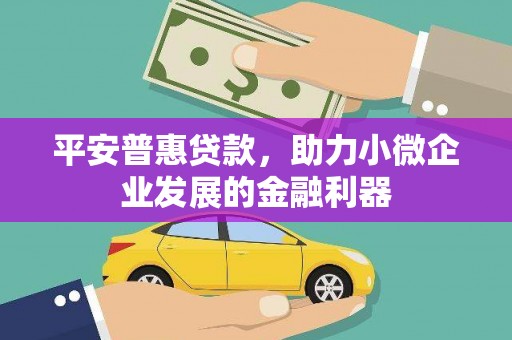 崇仁平安普惠贷款，助力小微企业发展的金融利器